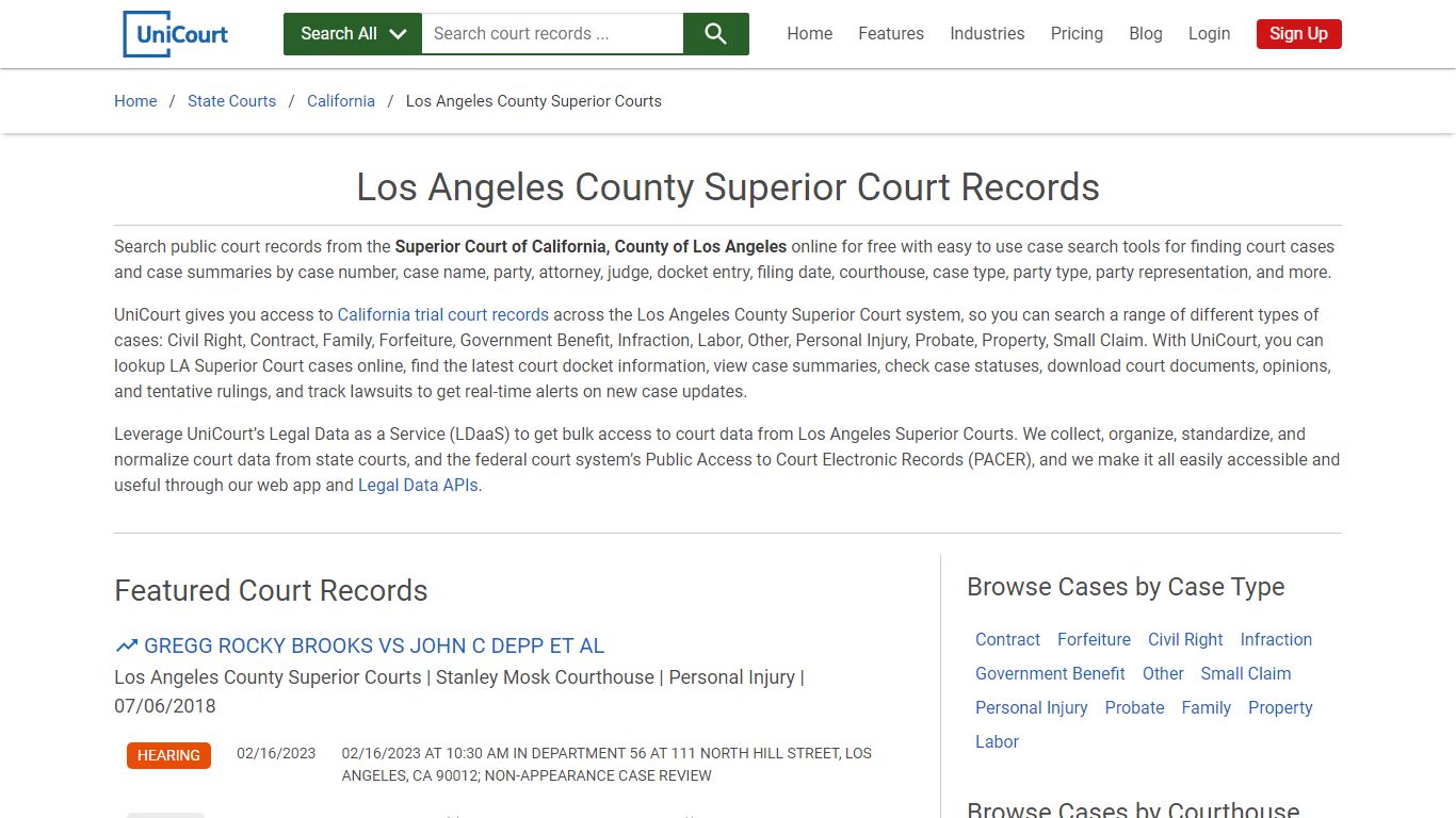 Los Angeles County Superior Court Records | California ...